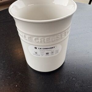 NWT Le Creuset Stoneware White Utensil Holder 1 L